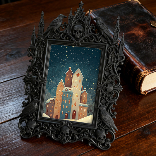 Gothic Dark Frame | Punk Lounge Bar Photo Frame, Waterproof Plastic, Dual-use