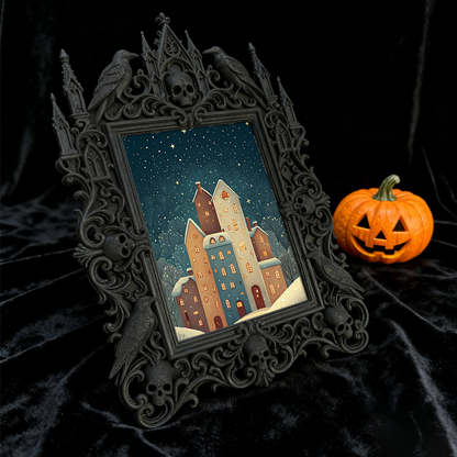 Gothic Dark Frame | Punk Lounge Bar Photo Frame, Waterproof Plastic, Dual-use