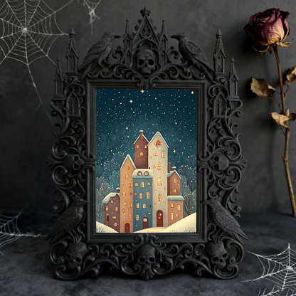 Gothic Dark Frame | Punk Lounge Bar Photo Frame, Waterproof Plastic, Dual-use