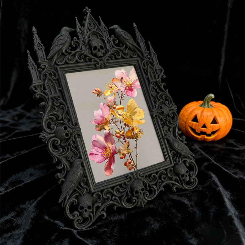 Gothic Dark Frame | Speakeasy Wall Corner Decor, Photo Ornament, Waterproof Plastic