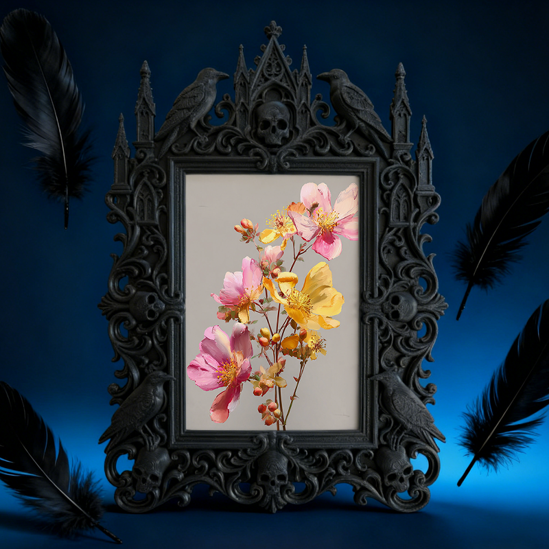 Gothic Dark Frame | Speakeasy Wall Corner Decor, Photo Ornament, Waterproof Plastic