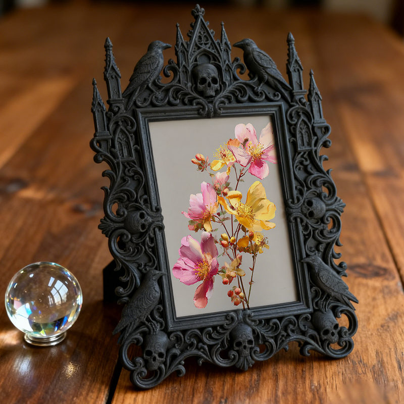 Gothic Dark Frame | Speakeasy Wall Corner Decor, Photo Ornament, Waterproof Plastic