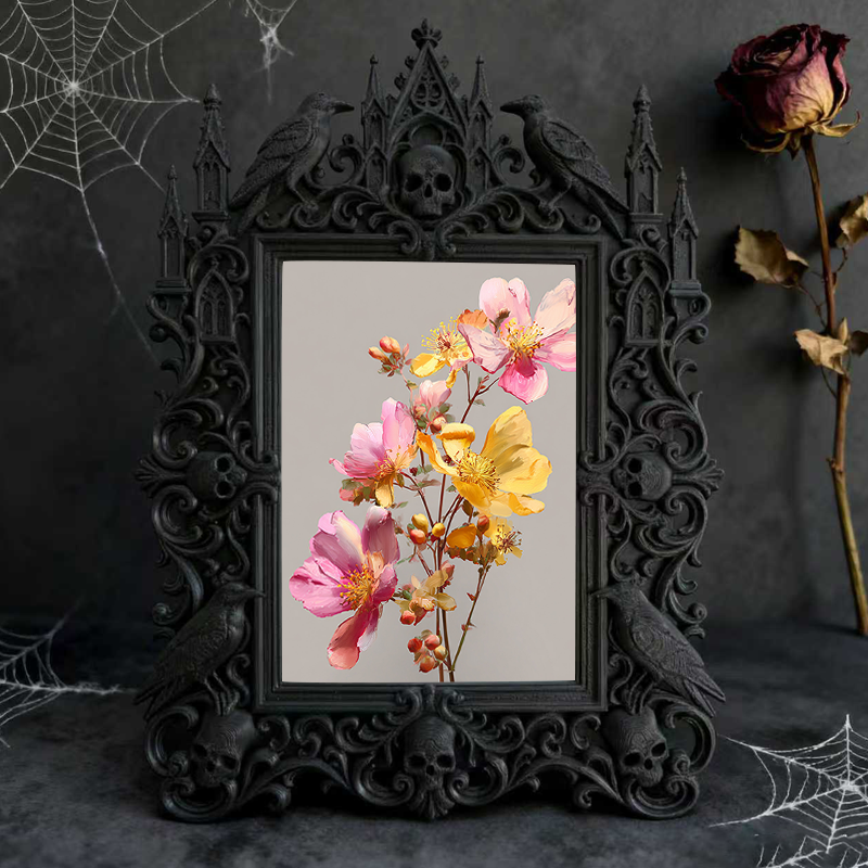 Gothic Dark Frame | Speakeasy Wall Corner Decor, Photo Ornament, Waterproof Plastic
