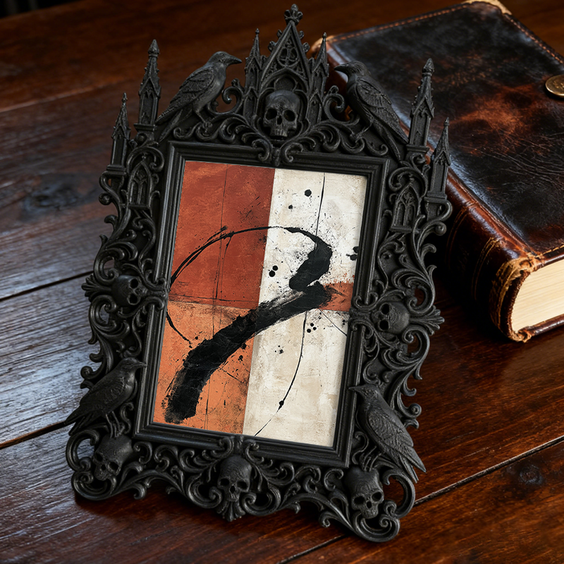 Gothic Dark Frame | Gothic Bar Nook Decor, Photo Display, Waterproof Plastic Frame