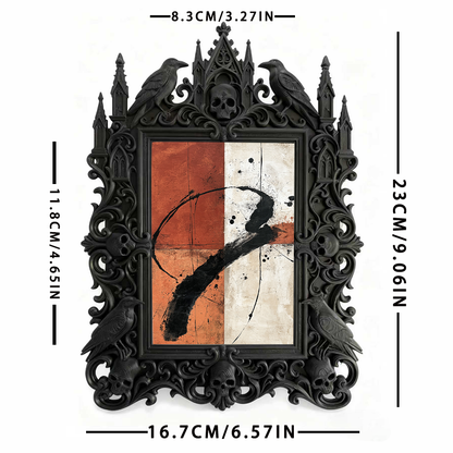 Gothic Dark Frame | Gothic Bar Nook Decor, Photo Display, Waterproof Plastic Frame