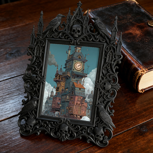 Gothic Dark Frame | Bar Service Counter Decor, Photo Holder, Waterproof Plastic