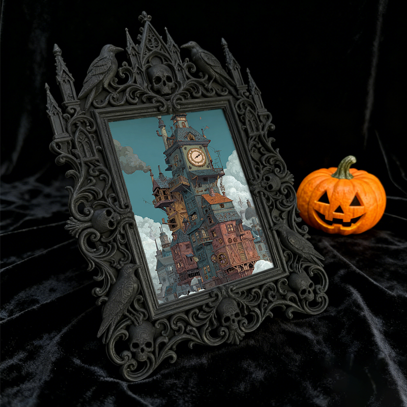 Gothic Dark Frame | Bar Service Counter Decor, Photo Holder, Waterproof Plastic