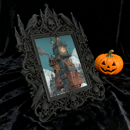 Gothic Dark Frame | Bar Service Counter Decor, Photo Holder, Waterproof Plastic