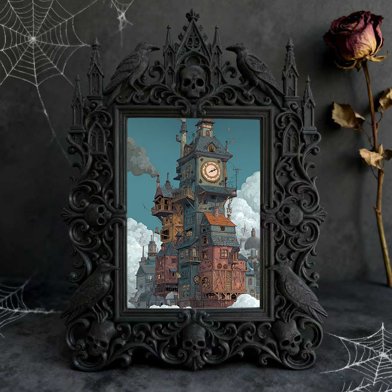Gothic Dark Frame | Bar Service Counter Decor, Photo Holder, Waterproof Plastic