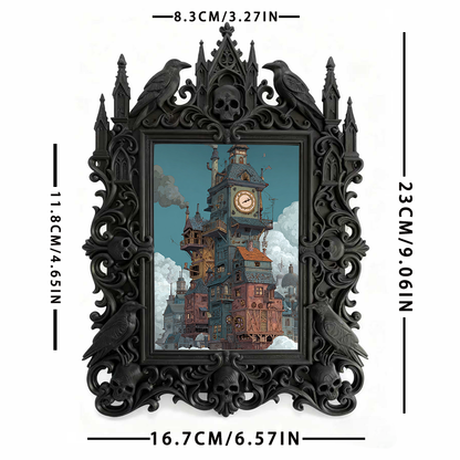 Gothic Dark Frame | Bar Service Counter Decor, Photo Holder, Waterproof Plastic