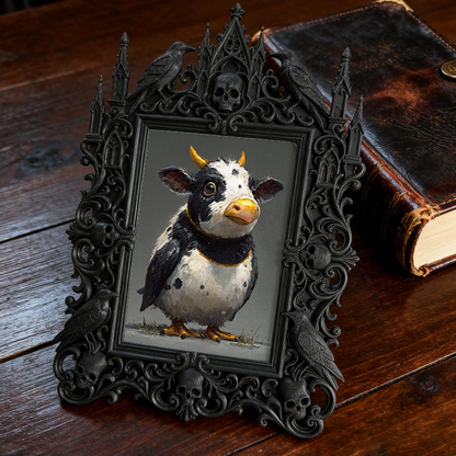 Gothic Dark Frame | Vampire Pub Corner Decor, Photo Frame, Waterproof Plastic