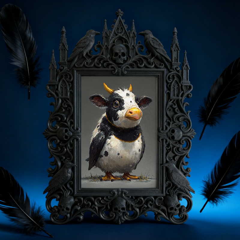 Gothic Dark Frame | Vampire Pub Corner Decor, Photo Frame, Waterproof Plastic