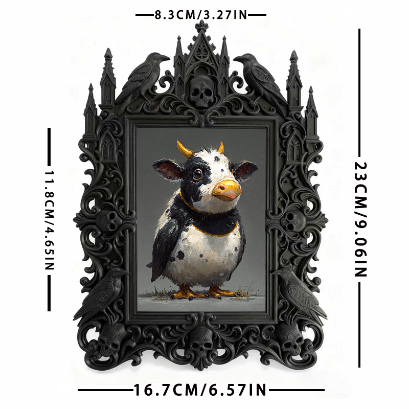 Gothic Dark Frame | Vampire Pub Corner Decor, Photo Frame, Waterproof Plastic