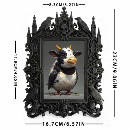 Gothic Dark Frame | Vampire Pub Corner Decor, Photo Frame, Waterproof Plastic