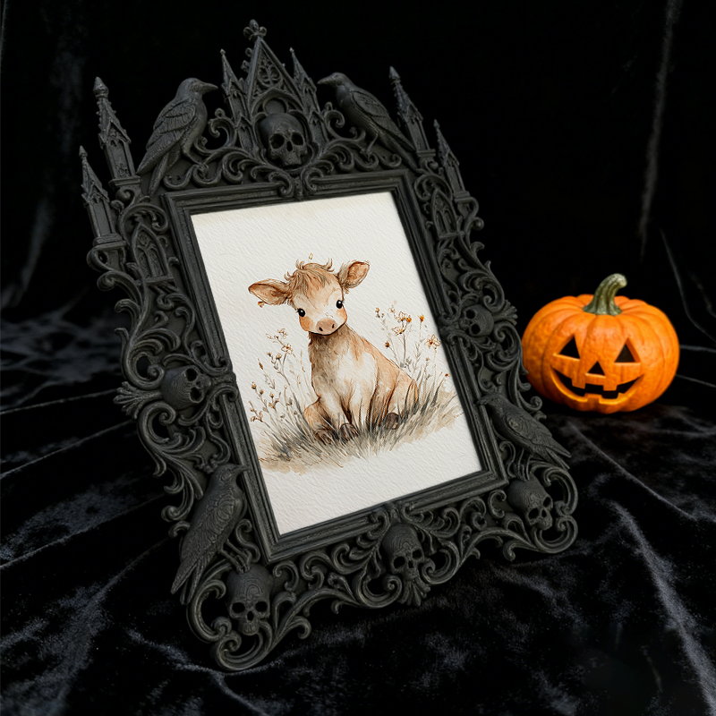 Gothic Dark Frame | Dark Bar Desktop Ornament, Dual-use Wall/Tabletop, Waterproof Plastic
