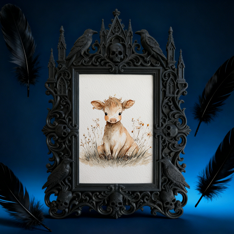 Gothic Dark Frame | Dark Bar Desktop Ornament, Dual-use Wall/Tabletop, Waterproof Plastic
