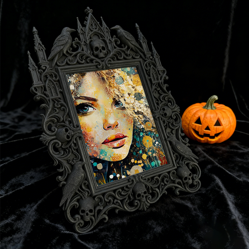 Gothic Dark Frame | Gothic Bar Counter Edge Decor, Photo Display, Waterproof Plastic