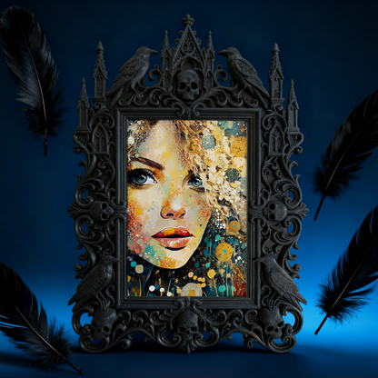 Gothic Dark Frame | Gothic Bar Counter Edge Decor, Photo Display, Waterproof Plastic