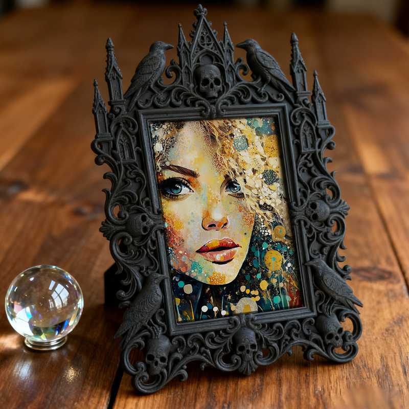 Gothic Dark Frame | Gothic Bar Counter Edge Decor, Photo Display, Waterproof Plastic