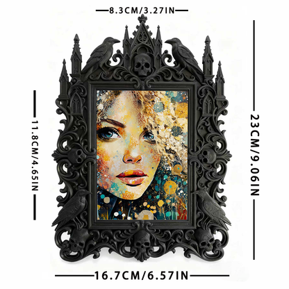 Gothic Dark Frame | Gothic Bar Counter Edge Decor, Photo Display, Waterproof Plastic