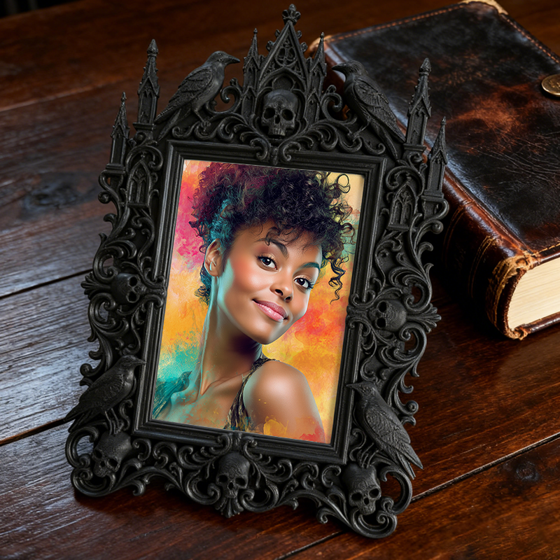 Gothic Dark Frame | Bar Waiting Area Decor, Photo Ornament, Waterproof Plastic Frame