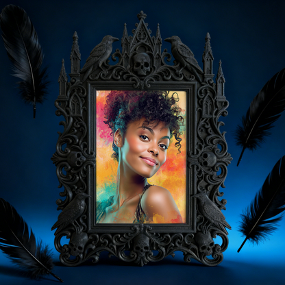 Gothic Dark Frame | Bar Waiting Area Decor, Photo Ornament, Waterproof Plastic Frame