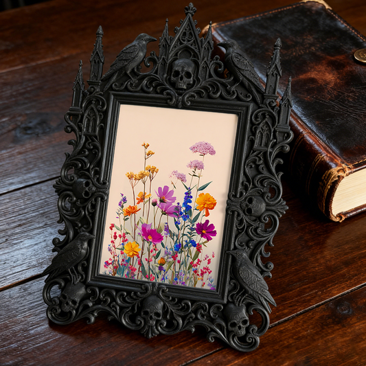 Gothic Dark Frame | Punk Bar Wall Photo Holder, Waterproof Plastic, Dual-use