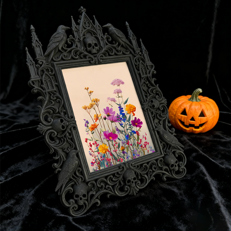 Gothic Dark Frame | Punk Bar Wall Photo Holder, Waterproof Plastic, Dual-use