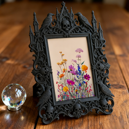 Gothic Dark Frame | Punk Bar Wall Photo Holder, Waterproof Plastic, Dual-use