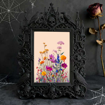 Gothic Dark Frame | Punk Bar Wall Photo Holder, Waterproof Plastic, Dual-use