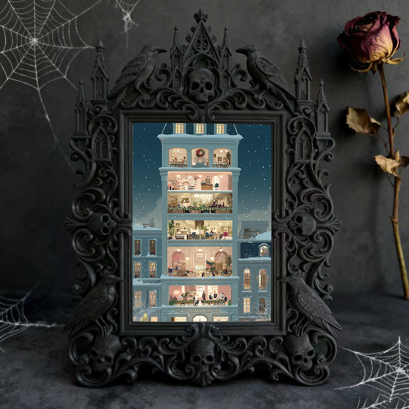 Gothic Dark Frame | Speakeasy Bar Desktop Decor, Photo Prop, Waterproof Plastic