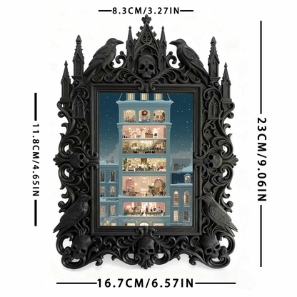 Gothic Dark Frame | Speakeasy Bar Desktop Decor, Photo Prop, Waterproof Plastic