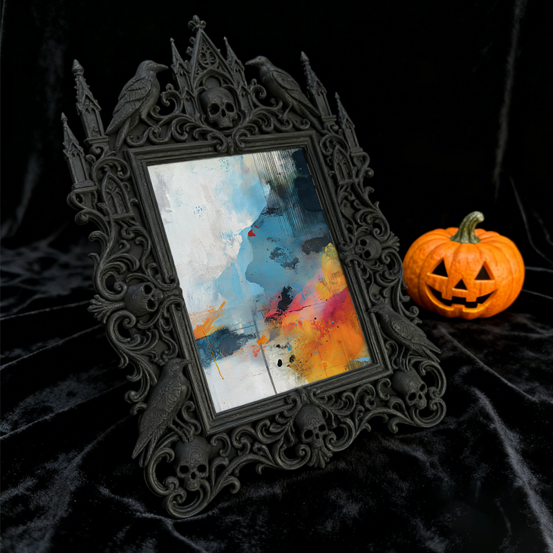 Gothic Dark Frame | Gothic Pub Table Decor, Photo Frame, Wall/Tabletop, Waterproof Plastic