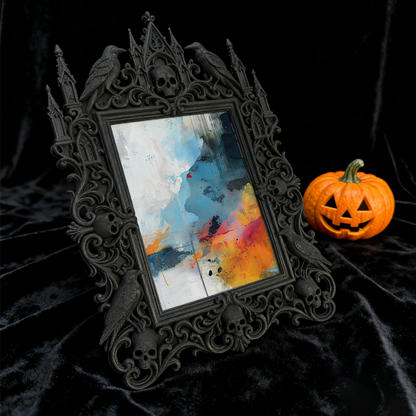 Gothic Dark Frame | Gothic Pub Table Decor, Photo Frame, Wall/Tabletop, Waterproof Plastic