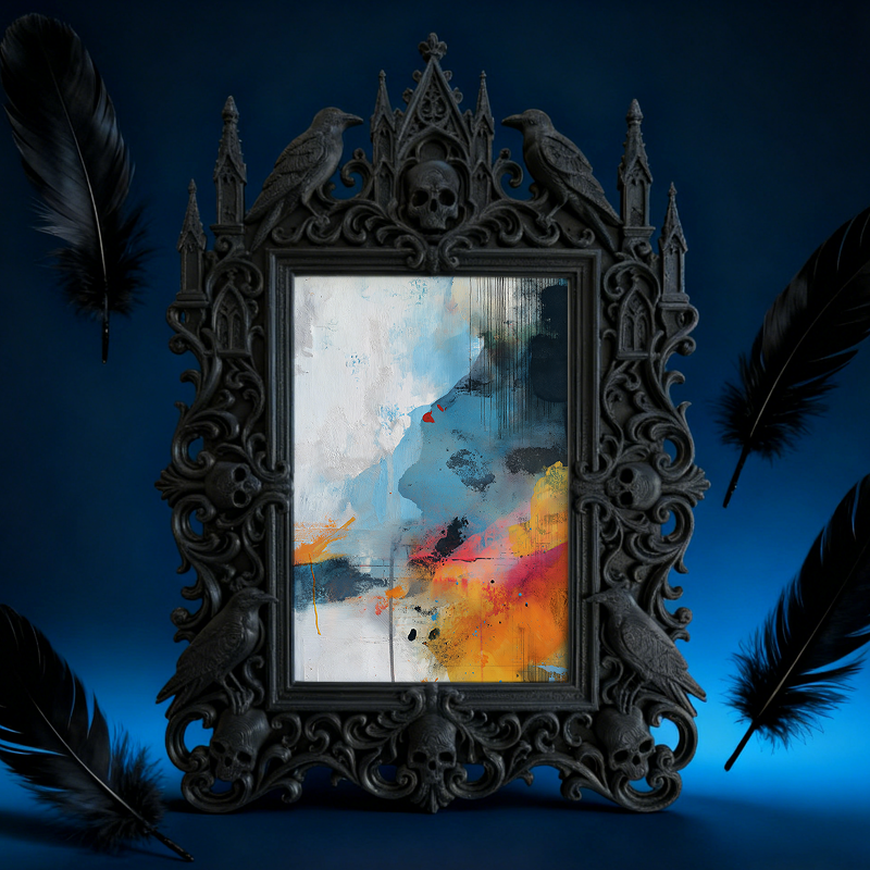 Gothic Dark Frame | Gothic Pub Table Decor, Photo Frame, Wall/Tabletop, Waterproof Plastic