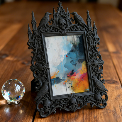Gothic Dark Frame | Gothic Pub Table Decor, Photo Frame, Wall/Tabletop, Waterproof Plastic