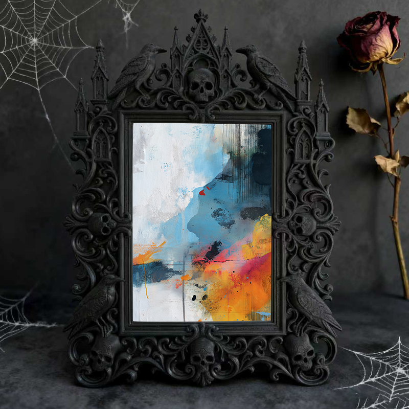 Gothic Dark Frame | Gothic Pub Table Decor, Photo Frame, Wall/Tabletop, Waterproof Plastic