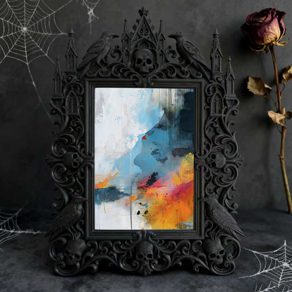 Gothic Dark Frame | Gothic Pub Table Decor, Photo Frame, Wall/Tabletop, Waterproof Plastic