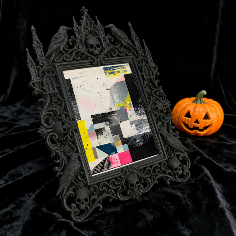Gothic Dark Frame | Bar Corner Accent Decor, Photo Display, Waterproof Plastic