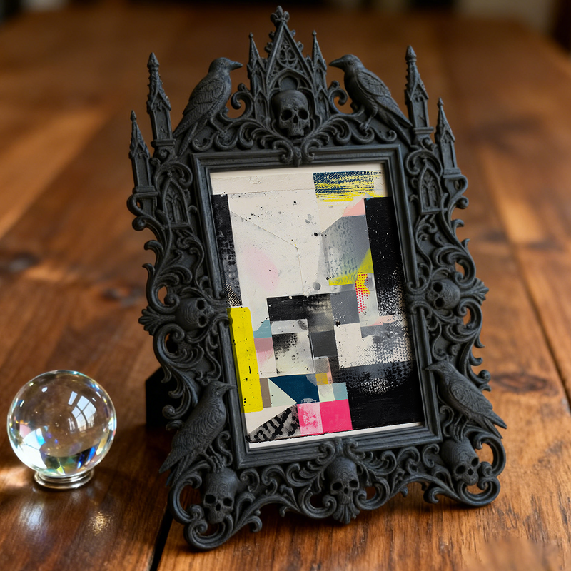 Gothic Dark Frame | Bar Corner Accent Decor, Photo Display, Waterproof Plastic