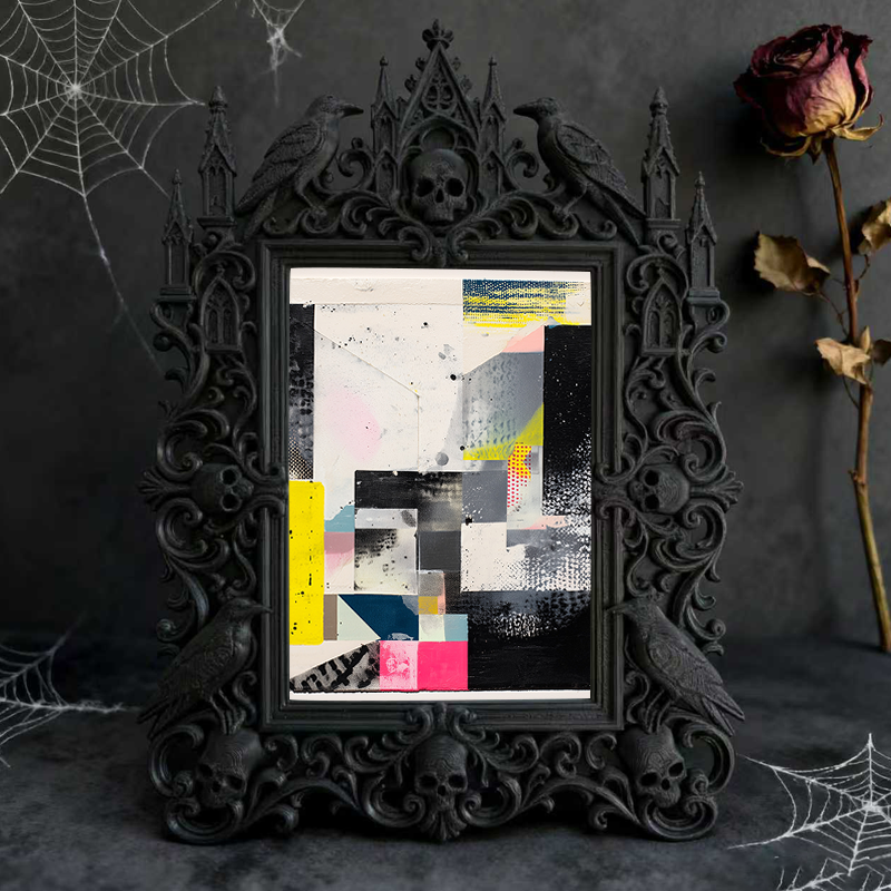 Gothic Dark Frame | Bar Corner Accent Decor, Photo Display, Waterproof Plastic