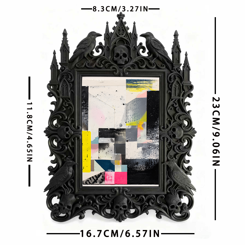 Gothic Dark Frame | Bar Corner Accent Decor, Photo Display, Waterproof Plastic