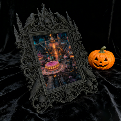 Gothic Dark Frame | Cocktail Bar Wall Decor, Photo Ornament, Waterproof Plastic Frame