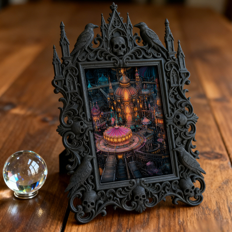 Gothic Dark Frame | Cocktail Bar Wall Decor, Photo Ornament, Waterproof Plastic Frame