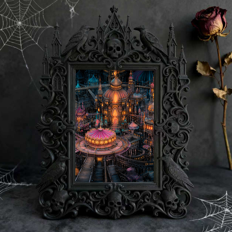 Gothic Dark Frame | Cocktail Bar Wall Decor, Photo Ornament, Waterproof Plastic Frame