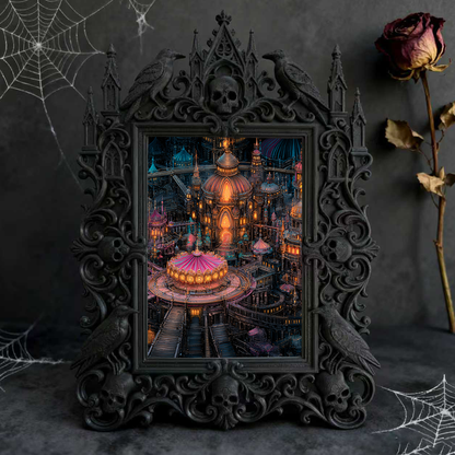 Gothic Dark Frame | Cocktail Bar Wall Decor, Photo Ornament, Waterproof Plastic Frame