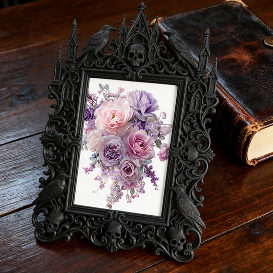 Gothic Dark Frame | Vampire Bar Corner Prop, Dual-use Wall/Tabletop, Waterproof Plastic