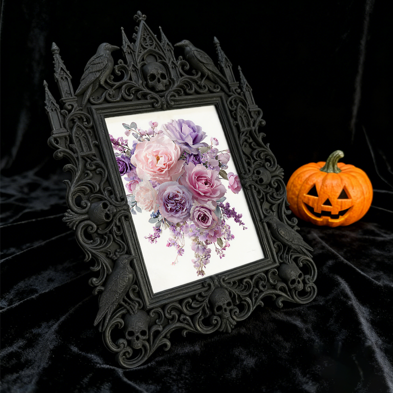 Gothic Dark Frame | Vampire Bar Corner Prop, Dual-use Wall/Tabletop, Waterproof Plastic
