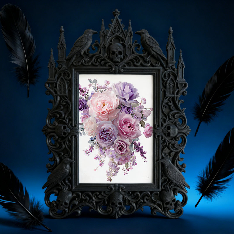 Gothic Dark Frame | Vampire Bar Corner Prop, Dual-use Wall/Tabletop, Waterproof Plastic