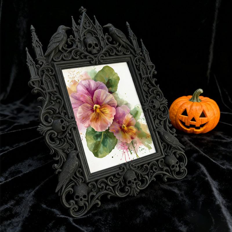 Gothic Dark Frame | Dark Lounge Bar Photo Frame, Waterproof Plastic, Desktop/Wall